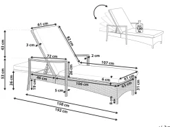 Best Beliani Aurinkotuoli Valkoinen Harmaalla Istuintyynylla Vasto