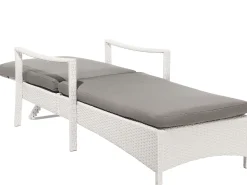 Best Beliani Aurinkotuoli Valkoinen Harmaalla Istuintyynylla Vasto