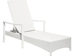 Best Beliani Aurinkotuoli Valkoinen Harmaalla Istuintyynylla Vasto