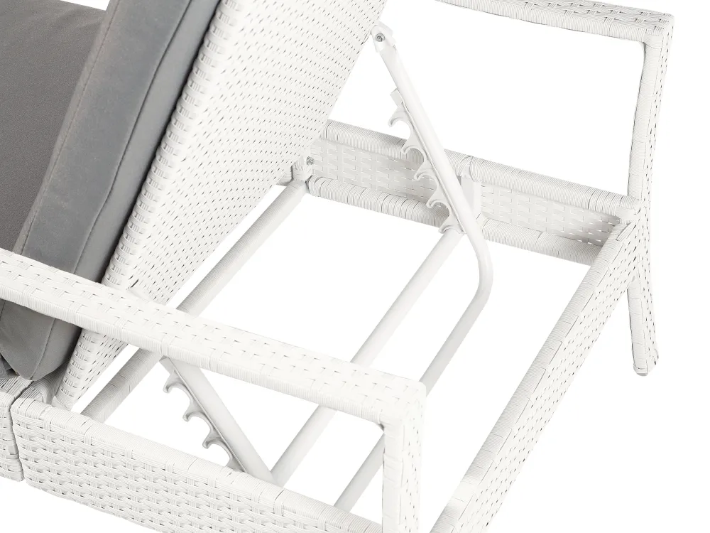 Best Beliani Aurinkotuoli Valkoinen Harmaalla Istuintyynylla Vasto