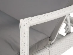 Best Beliani Aurinkotuoli Valkoinen Harmaalla Istuintyynylla Vasto