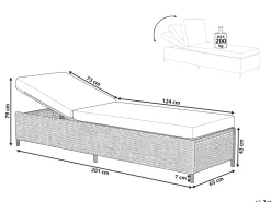 Ulkokalusteet<Beliani Aurinkotuoli Valkoinen Turin Ii