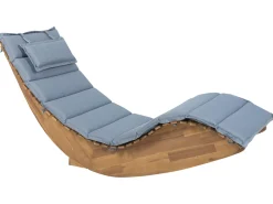 Tekstiilit<Beliani Aurinkotuolin Pehmuste Harmaansininen 180 X 60 Cm Brescia