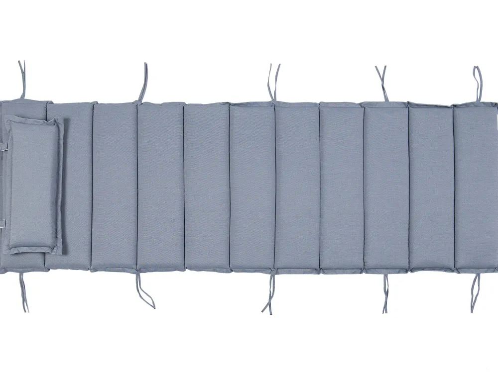 Tekstiilit<Beliani Aurinkotuolin Pehmuste Harmaansininen 180 X 60 Cm Brescia