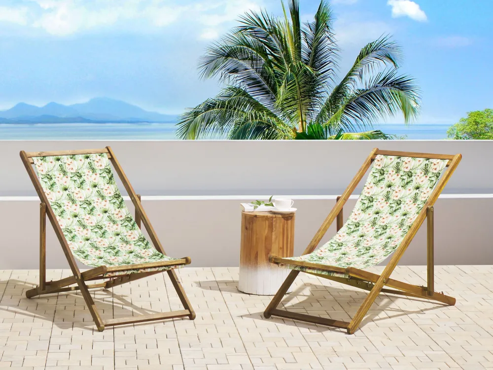 Tekstiilit<Beliani Aurinkotuolin Vaihtokangas Kukat Monivarinen 2 Kpl Anzio/Avellino