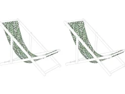 Tekstiilit<Beliani Aurinkotuolin Vaihtokangas Lehdet Valkoinen/Vihrea 2 Kpl Anzio/Avellino