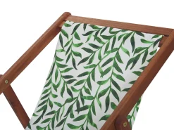 Tekstiilit<Beliani Aurinkotuolin Vaihtokangas Lehdet Valkoinen/Vihrea 2 Kpl Anzio/Avellino