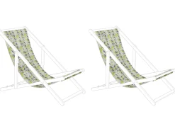 Cheap Beliani Aurinkotuolin Vaihtokangas Siksak Keltainen/Harmaa 2 Kpl Anzio/Avellino