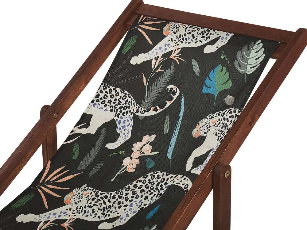 Store Beliani Aurinkotuolin Vaihtokangas Leopardi Musta 2 Kpl Anzio/Avellino