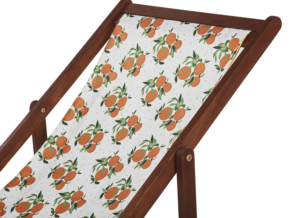 Tekstiilit<Beliani Aurinkotuolin Vaihtokangas Appelsiinit Valkoinen/Oranssi 2 Kpl Anzio/Avellino