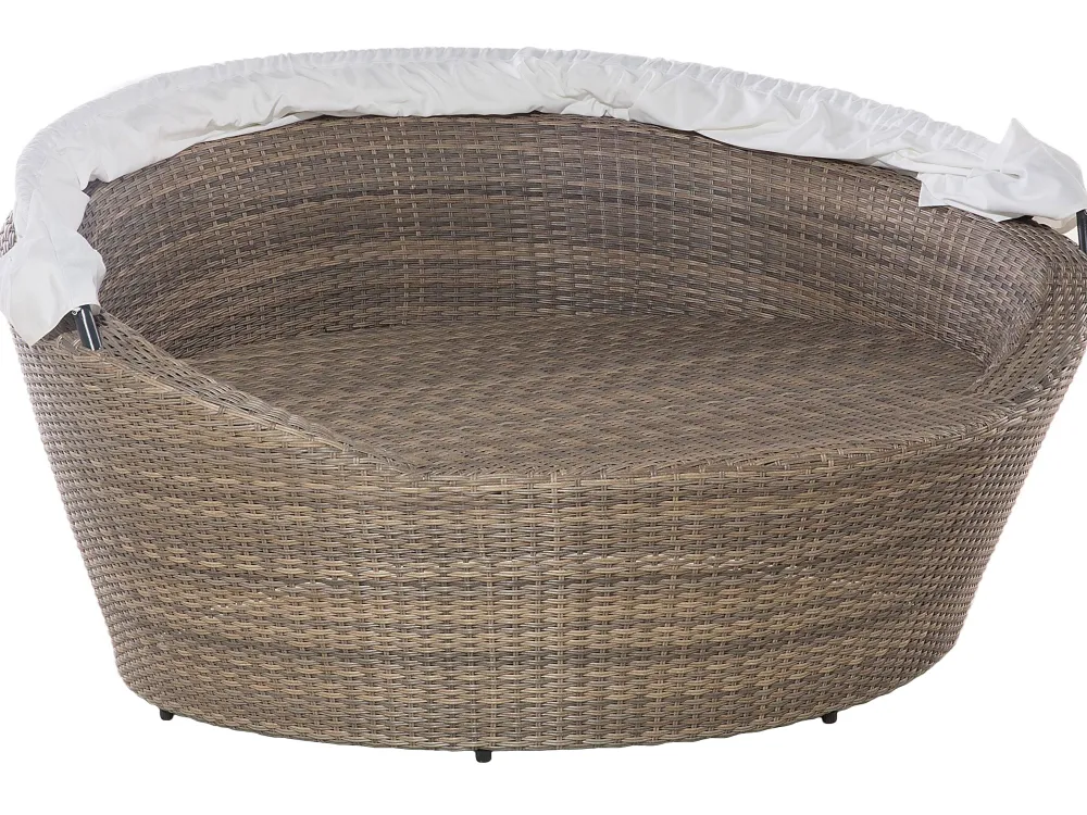 Ulkokalusteet<Beliani Aurinkovuode Polyrottinki Vaaleanruskea Sylt