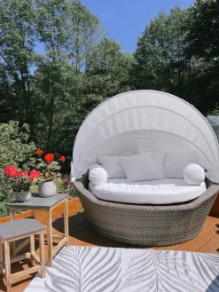 Ulkokalusteet<Beliani Aurinkovuode Polyrottinki Vaaleanruskea Sylt