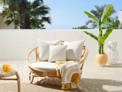 Ulkokalusteet<Beliani Aurinkovuode Rottinki Luonnonvari Rossano