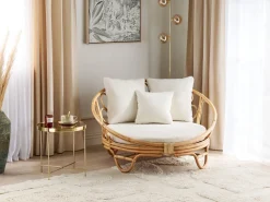 Ulkokalusteet<Beliani Aurinkovuode Rottinki Luonnonvari Rossano