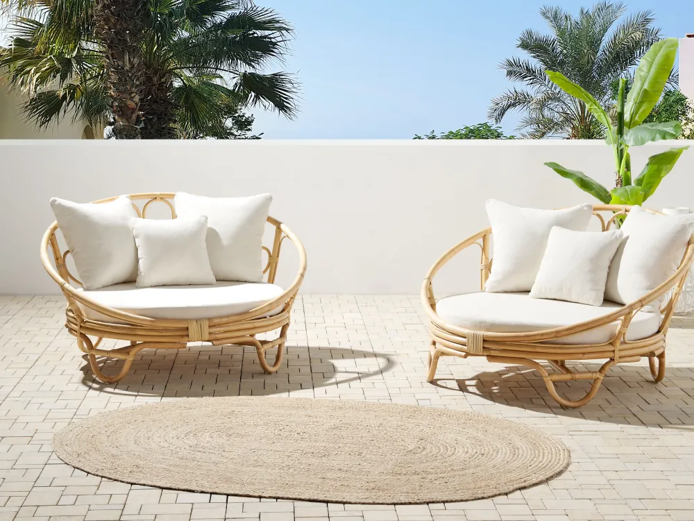 Hot Beliani Aurinkovuode Rottinki Luonnonvari 2 Kpl Rossano