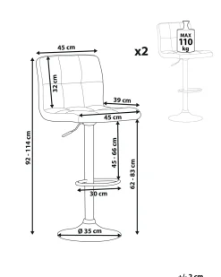 Tuolit<Beliani Baarijakkara Kangas Vaalea Beige 2 Kpl Marion
