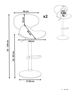 Discount Beliani Baarijakkara Keinonahka Harmaa 2 Kpl Conway