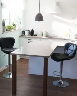 Tuolit<Beliani Baarijakkara Keinonahka Musta 2 Kpl Valetta