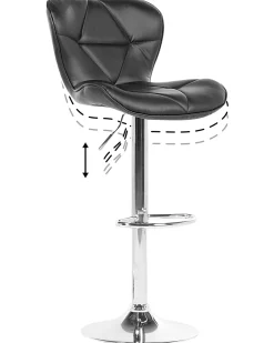 Tuolit<Beliani Baarijakkara Keinonahka Musta 2 Kpl Valetta