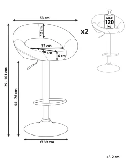 Sale Beliani Baarijakkara Keinonahka Valkoinen 2 Kpl Peoria