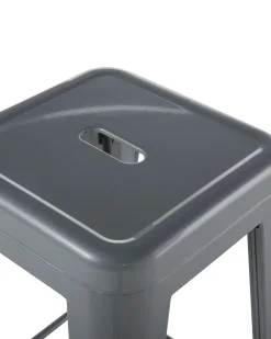 Tuolit<Beliani Baarijakkara Teras Harmaa 60 Cm 2 Kpl Cabrillo