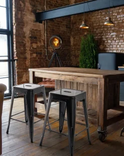 Tuolit<Beliani Baarijakkara Teras Musta 60 Cm 2 Kpl Cabrillo