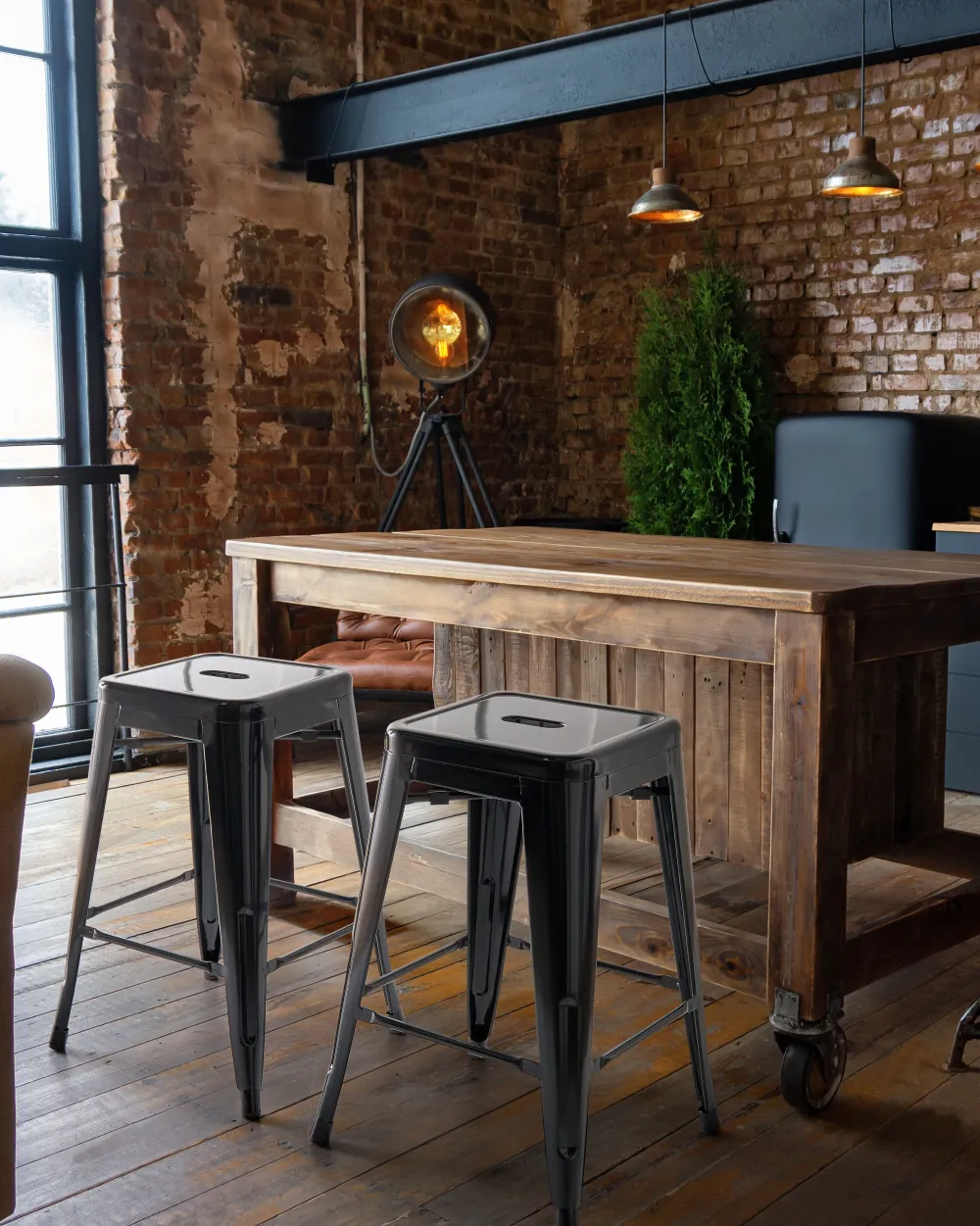 Tuolit<Beliani Baarijakkara Teras Musta 60 Cm 2 Kpl Cabrillo