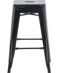 Tuolit<Beliani Baarijakkara Teras Musta 60 Cm 2 Kpl Cabrillo