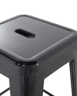 Tuolit<Beliani Baarijakkara Teras Musta 60 Cm 2 Kpl Cabrillo