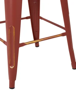 Tuolit<Beliani Baarijakkara Teras Punainen/Kulta 76 Cm 2 Kpl Cabrillo