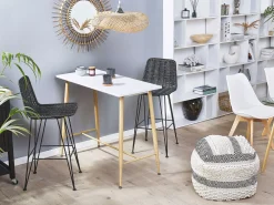 Pöydät<Beliani Baaripoyta Valkoinen/Vaalea Puu 90 X 50 Cm Chaves