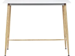 Pöydät<Beliani Baaripoyta Valkoinen/Vaalea Puu 90 X 50 Cm Chaves
