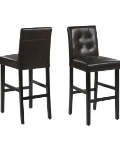 Tuolit<Beliani Baarituoli Keinonahka Ruskea 2 Kpl Madison