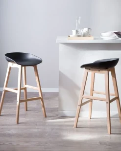 Store Beliani Baarituoli Muovi Musta 2 Kpl Micco