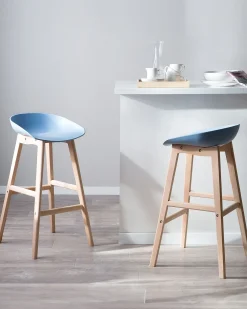 Tuolit<Beliani Baarituoli Muovi Vaaleansininen 2 Kpl Micco