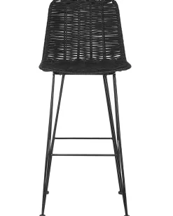 Tuolit<Beliani Baarituoli Rottinki Musta 2 Kpl Cassita