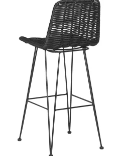 Tuolit<Beliani Baarituoli Rottinki Musta 2 Kpl Cassita