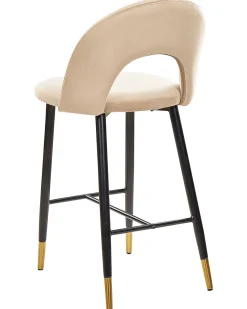 Tuolit<Beliani Baarituoli Sametti Beige 2 Kpl Falton