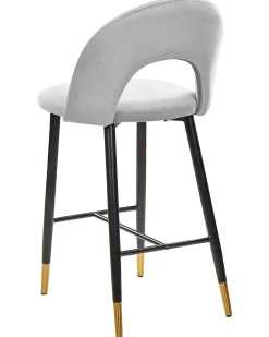 Tuolit<Beliani Baarituoli Sametti Harmaa 2 Kpl Falton