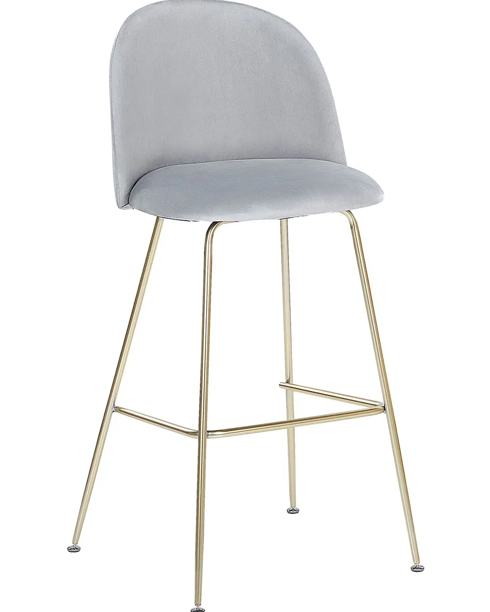 Tuolit<Beliani Baarituoli Sametti Vaaleanharmaa 2 Kpl Arcola