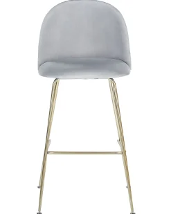 Tuolit<Beliani Baarituoli Sametti Vaaleanharmaa 2 Kpl Arcola