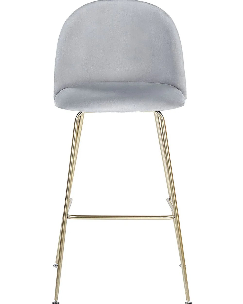 Tuolit<Beliani Baarituoli Sametti Vaaleanharmaa 2 Kpl Arcola