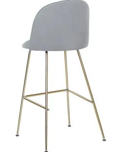 Tuolit<Beliani Baarituoli Sametti Vaaleanharmaa 2 Kpl Arcola