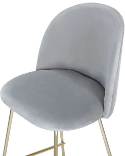 Tuolit<Beliani Baarituoli Sametti Vaaleanharmaa 2 Kpl Arcola