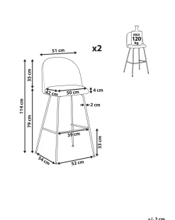 Tuolit<Beliani Baarituoli Sametti Vaaleanharmaa 2 Kpl Arcola
