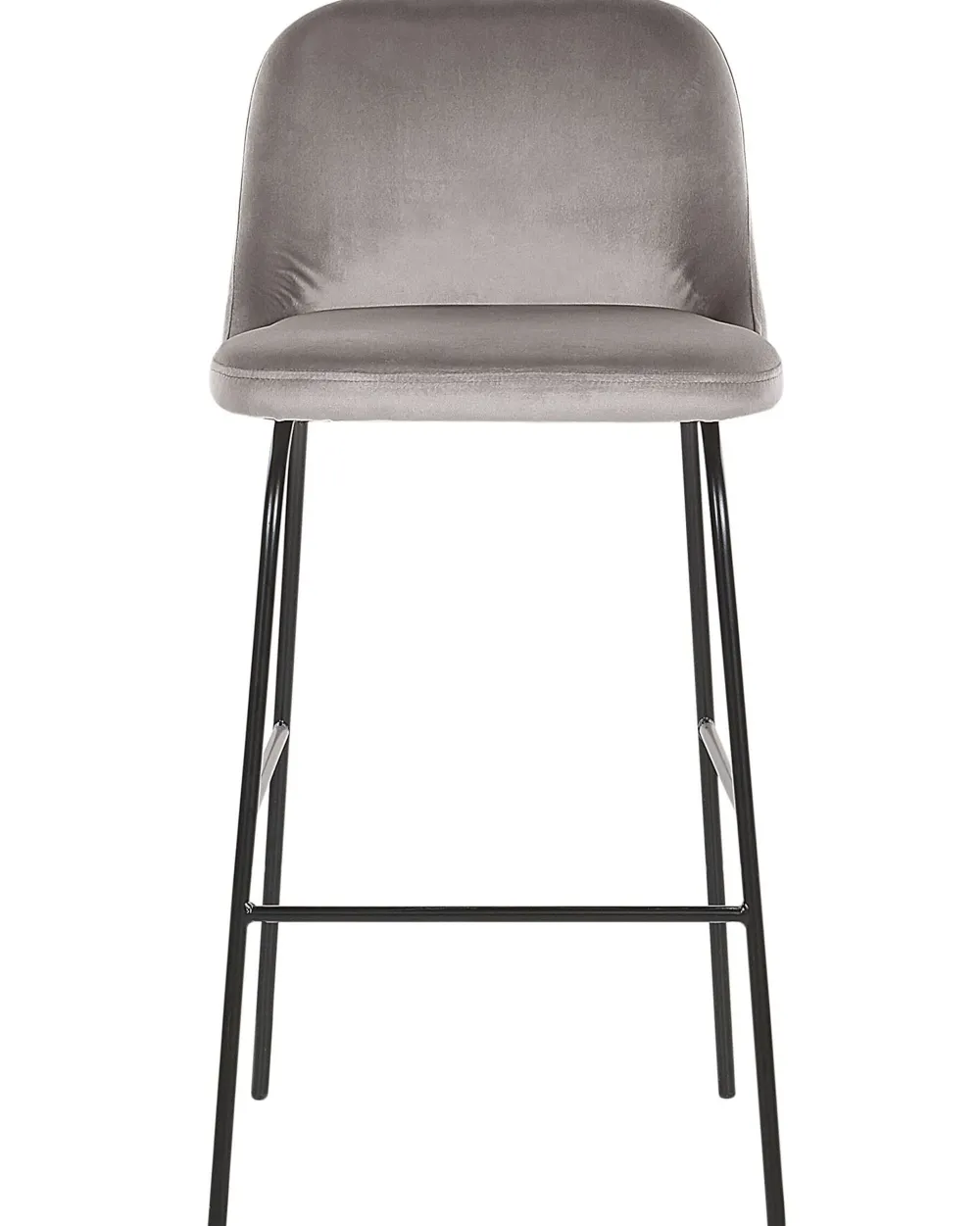 Store Beliani Baarituoli Sametti Vaaleanharmaa 2 Kpl Nekoma