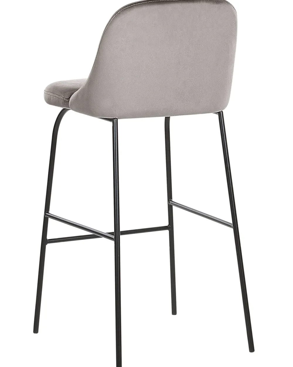 Store Beliani Baarituoli Sametti Vaaleanharmaa 2 Kpl Nekoma