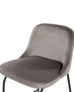 Store Beliani Baarituoli Sametti Vaaleanharmaa 2 Kpl Nekoma