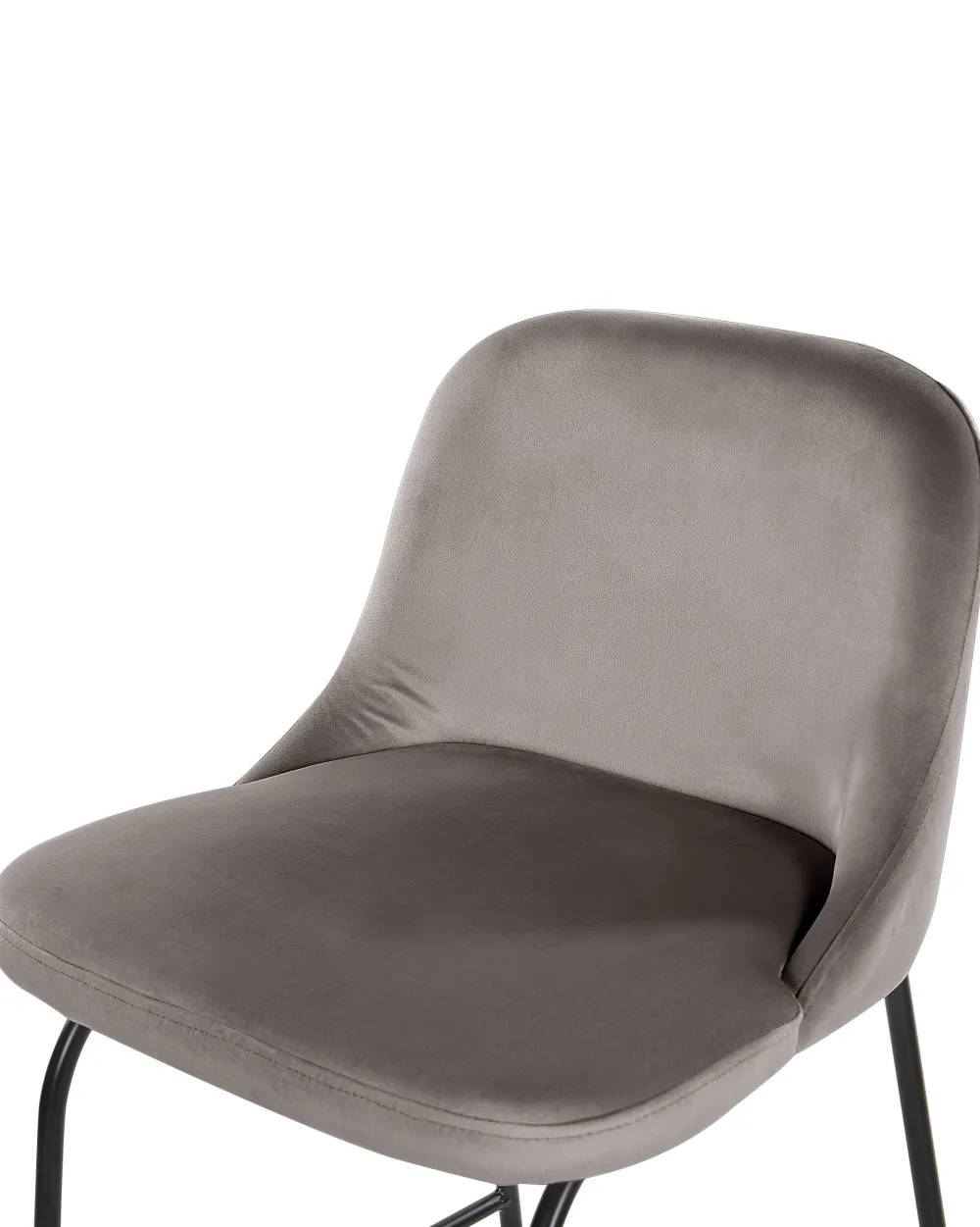 Store Beliani Baarituoli Sametti Vaaleanharmaa 2 Kpl Nekoma