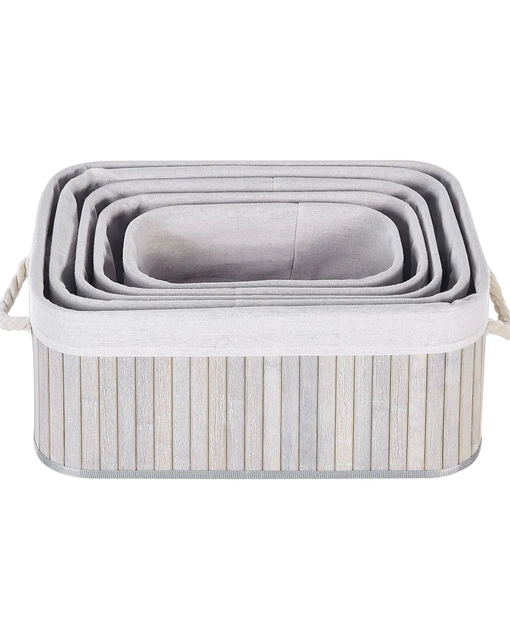 Säilytys<Beliani Bambukori Harmaa 5 Kpl Talpe